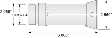 1-1/4" Gridley Collet .445" Hex