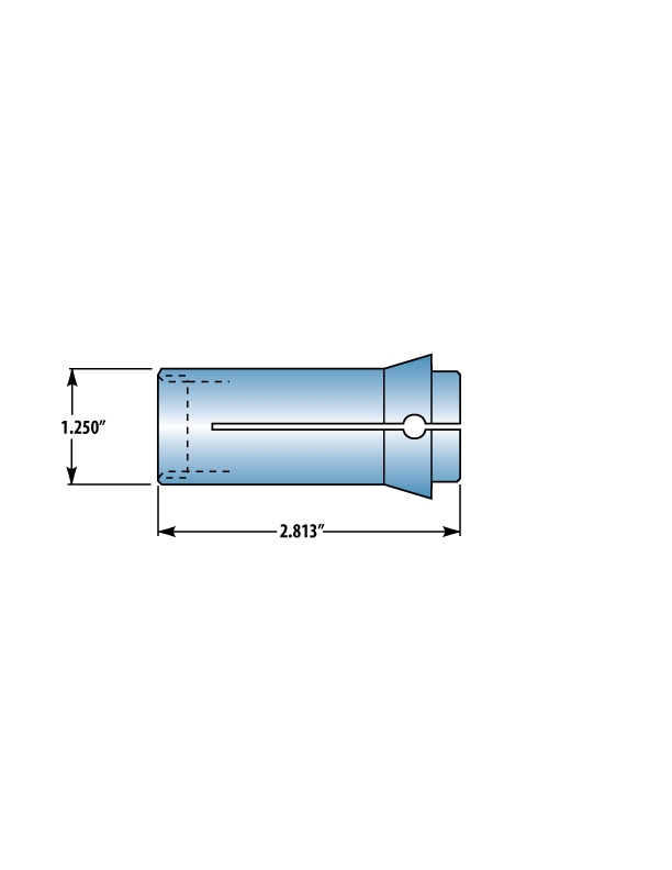 1K Collet Metric Square Smooth (specify size)