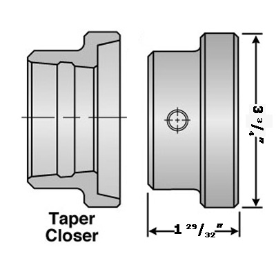 5C 3" x 1/2" Step Chuck Closer for Taper Spindles